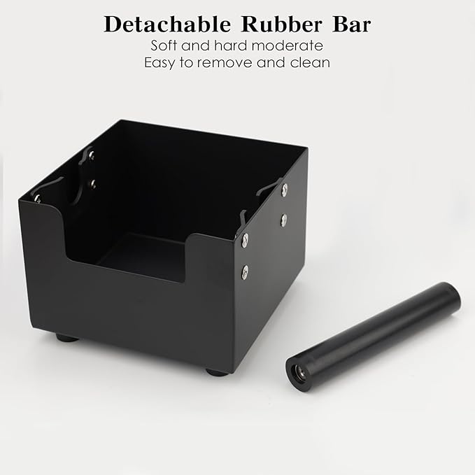 Espresso Knock Box, Stainless Steel Coffee Bag Container, With Steel Bracket And Noise Reducing Rubber Ring (M)