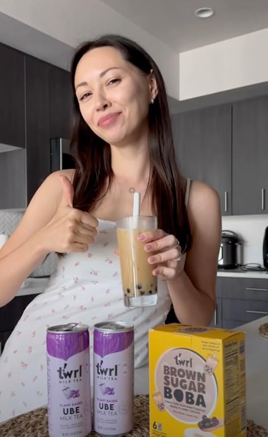 Twrl Brown Sugar Boba Bubble Tea Topping - Taiwanese Boba Pearls, Cafe-Style Tapioca Topping, Instant - Perfect for Milk Tea and Coffee, Gluten-Free, Plant-Based - Pack of 3 Single Servings & 3 Boba Straws