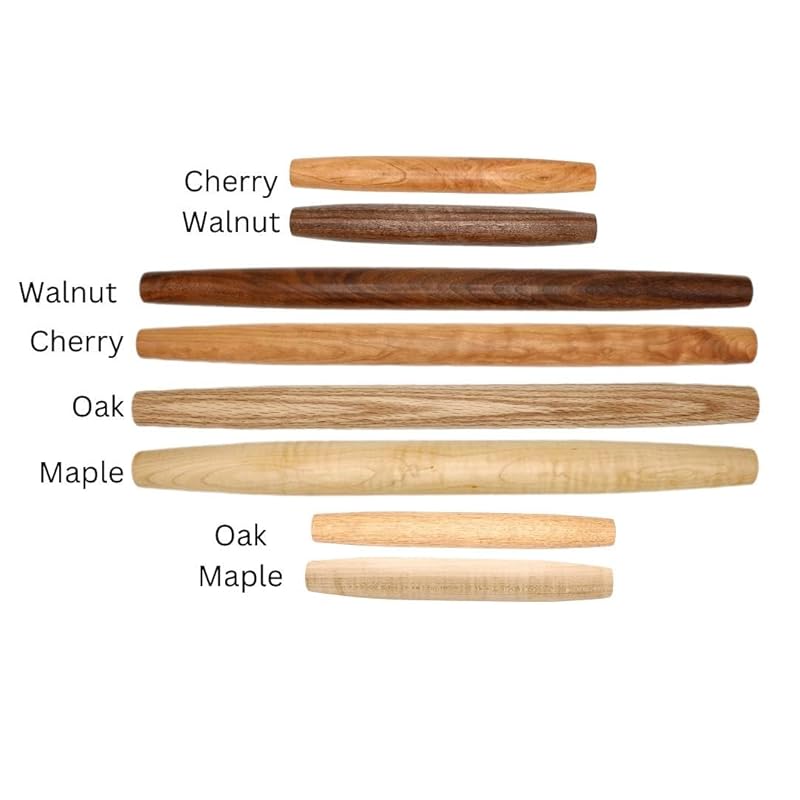 Handmade French Rolling Pin. Tapered Rolling Pin. Wooden Rolling Pin. Handmade In Kentucky. (Cherry, Set (12 Inch & 20 Inch))