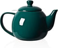 Sweejar Porcelain Teapot with Removable Stainless Steel Infuser,Microwave & Dishwasher Safe Tea Pots for Loose Tea,Tea Infuser Pots for Chrismas Women Gift (30oz Jade)