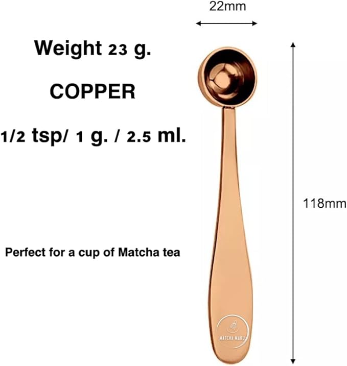 1 gram Matcha Measuring Spoon/tea power scoop-ROSE GOLD -Perfect for a serving size Stainless Steel