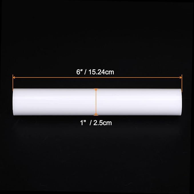 HARFINGTON Acrylic Clay Roller 6 Inch x 1 Inch Solid Non-Stick Plastic Round Tube Roller Polymer Clay Rod Fondant Rolling Pin for Shaping, Sculpting, Modeling DIY Crafts, White