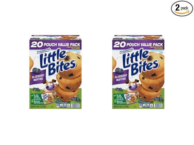 Entenmann's Little Bites Blueberry Mini Muffins 2 pack (40 pouches total)