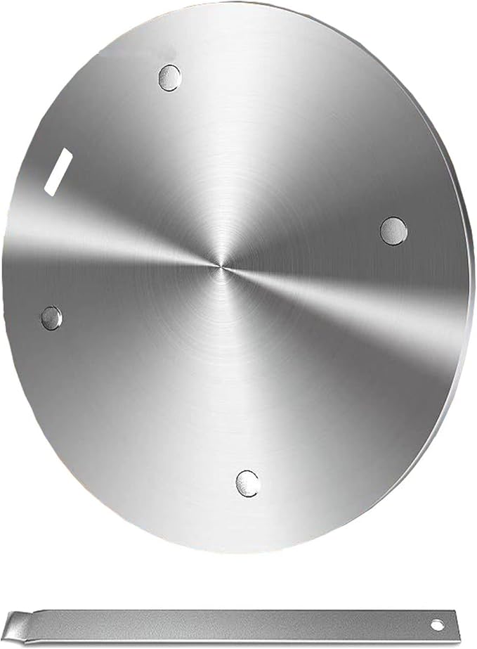 Heat Diffuser Plate, Grouarty Stainless Steel Cooking Induction Adapter Simmer Plate for Electric Gas Glass Cooktop Hob Ring, Induction Cooktop Converter Plate With Handle 9.45inch