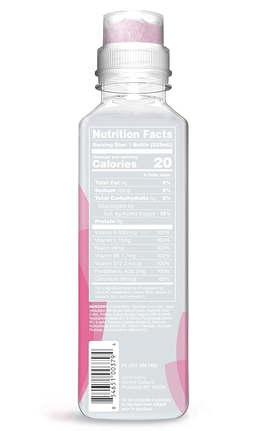 Karma Probiotic Water - 12 Pack, Strawberry Lemonade Drink - Immune & Gut Health Support