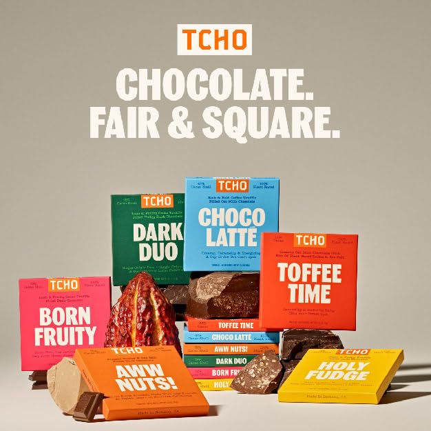 TCHO 3-Bar Chocolate Variety Pack | Toffee Time, Choco Latte & Aww Nuts | Single Origin, Plant Based, Organic & Fair Trade, | Non GMO, Non-Dairy, Vegan, Soy Free (2.5oz each)