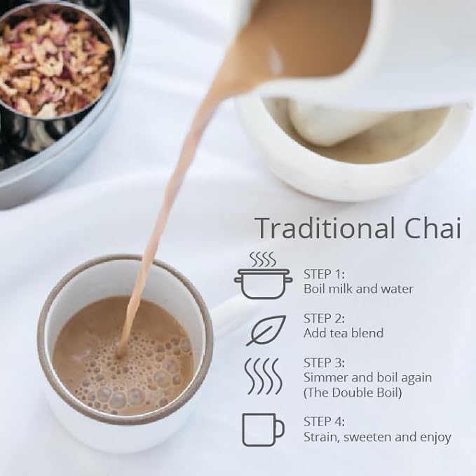 The Chai Box Ultimate Tea Lover's Gift Set - Featured in Oprah's Favorite Things | Caffeinated and Caffeine Free Loose-Leaf Tea Gift Box (Pack of 4) 10 oz | Small Batch Assorted Tea Sampler with Whole, Premium Spices