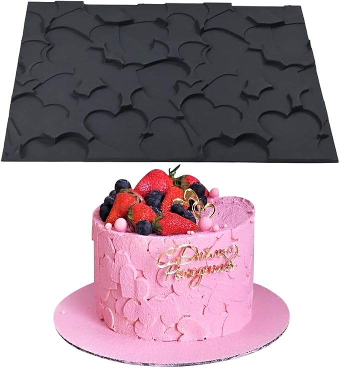 mostsom Silicone Lace Mold for Sugarcraft, Chocolate, Fondant, Resin, Soap & Clay Decorating Love Heart Pattern Molds for Cake, Cupcake & Dessert Modeling (B_ Love Heart)