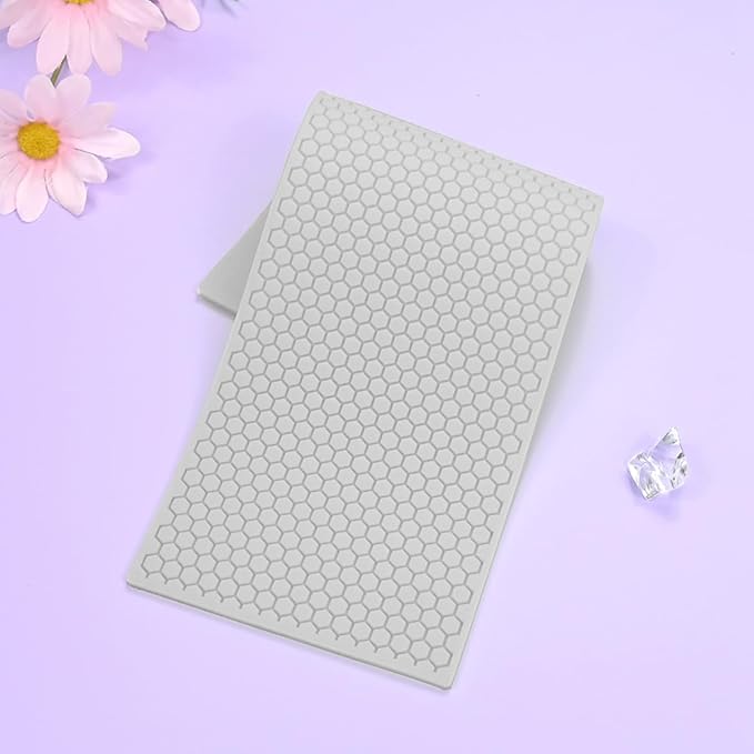 mostsom 3D Hollow Out Lace Mold Honey Shape Cake Mold Decorative Lace Mat Sugar Craft Silicone Pad Honeycomb Fondant Moulds Decorating Tools Baking (B_ Honeycomb)