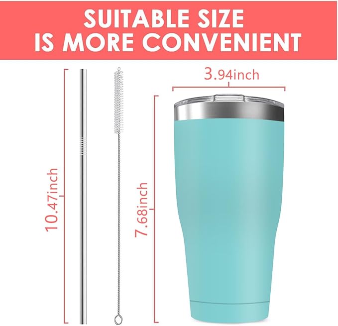 8 Pack 30oz Stainless Steel Tumblers Bulk Reusable Travel Mugs with Lid, Double Wall Powder Coated Coffe Cup for Home, Office, Outdoor Suitable for Vehicle Cup Holders