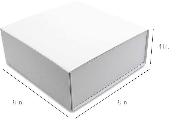Prime Line Packaging Magnetic Gift Boxes 15 Pack 8x8x4 Small Collapsible White Box with Magnetic Lid for Gift Boxes, Holiday Wrap, Birthdays, Weddings, All Occasions, Bulk