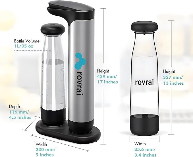 Soda Water Maker,Sparkling Water Machine with Superior Carbonation Technology,Comes with Co2 Refill Adapter,Compatible with Sodastream/Ninja/Soda Sense/Simpli TR21-4 thread (Screw-In) Co2 Cylinders