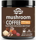 10 Mushroom Coffee with Arabica w, Lion's Mane, Reishi, Mushroom Polysaccharides & More, 3500mg(10:1) Extract Instant Mushrooms Powder for Focus, Immunity Boost, Memory & Clarity - 30 Servings