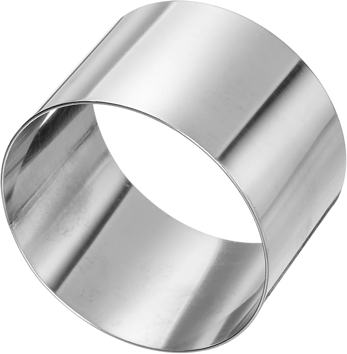 HARFINGTON Round Cake Ring 3 x 2 Inch Seamless Stainless Steel Pastry Mousse Dessert Ring Mirror Coating for Baking Cooking Making Tool
