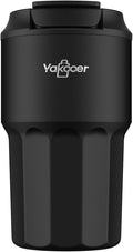 16 oz Coffee Insulated Tumbler with Lid and Flip Straw, Leak-Proof Food Grade 304 Stainless Steel Travel Coffee Mug, Double Wall Vacuum Cup for Hot and Cold Drinks (Black)