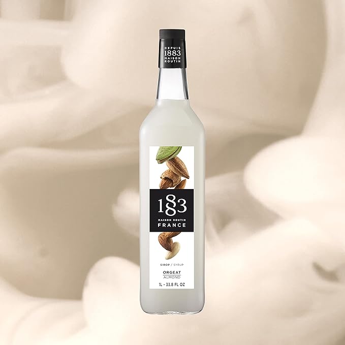 1883 Almond Syrup for Drinks – Made in France, Premium Beverage Mixer, 1 Liter Plastic Bottle