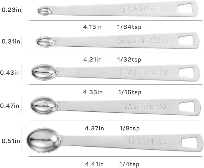 18PCS Measuring Cups and Spoons Set, Include 7 Nesting Measuring Cups, 6 Measuring Spoons and 5 Mini Spoons, Stainless Steel Metal Measuring Set, Kitchen Gadgets for Cooking & Baking