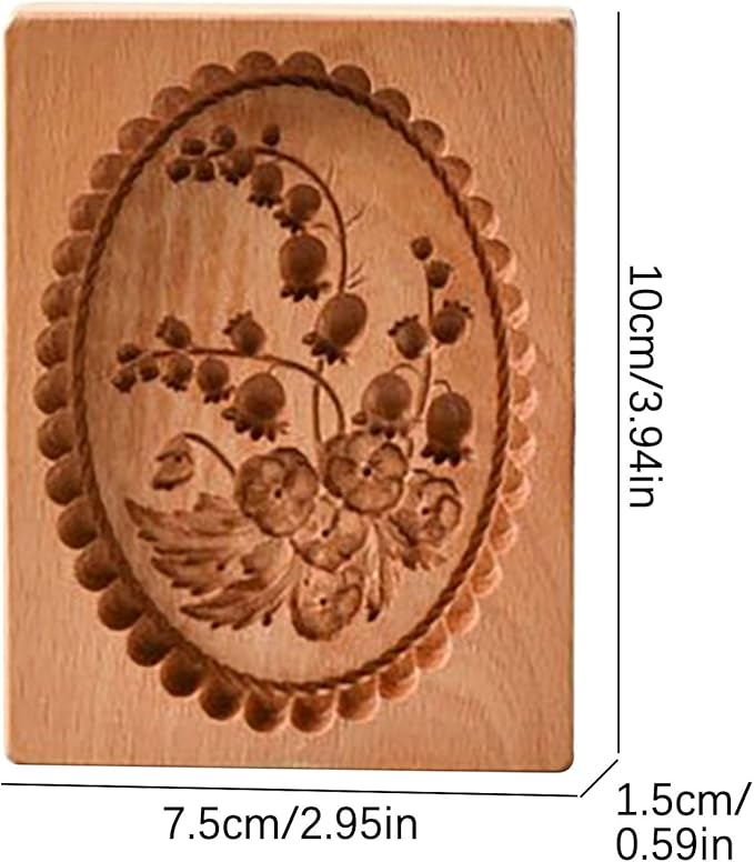 Wooden Cookie Biscuit Mold, 3D Baking Mold, Embossing Craft Decorating Baking Tool, Suitable for Halloween Thanksgiving Christmas Kitchen DIY (Violet 10 * 10 * 2)