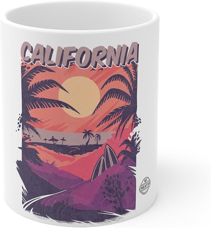 11 OZ Novelty Coffee Mugs - Christmas Gift (California Vibes Theme)