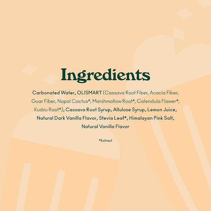 OLIPOP Prebiotic Soda Pop, Cream Soda, Pantry Pack Packed with Prebiotics, Fiber, and Botanicals, Gluten Free, Vegan, GMO Free, 12oz (12-Cans)