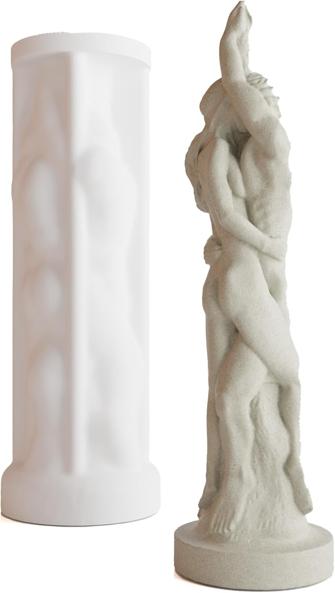 Couple Resin Mold Couple Portrait Silicone Wave Spiral Candle Mold - Silicone Resin Casting Molds for Candle & Resin & Soap Craft Supplies