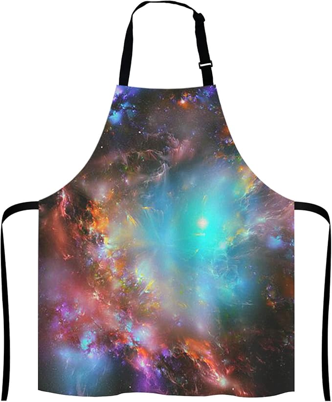Galaxy Apron for Women and Men, Adjustable Kitchen Chef Apron for Cooking Baking - Cute Birthday, Anniversary, Mother's Day Apron Presents for Mom Wife Girlfriend Aunt Grandma