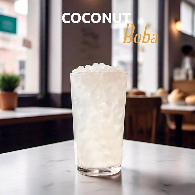 Fanale Popping Boba Pearls for Bubble Tea - 7 lb | Coconut Flavor | Bursting Boba Pearls Bubble | Fruit Juice Flavor for Shakes, Dessert, Smoothie