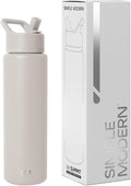 Simple Modern Water Bottle with Straw Lid | Vacuum Insulated Stainless Steel Metal Thermos | Reusable Leak Proof BPA-Free Flask for Sports Gym | Summit Collection | 30oz, Almond Birch