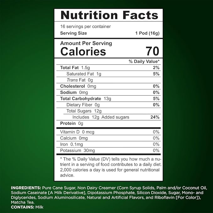 Maud's Matcha Latte Pods, 32 ct, Recyclable Single Serve Tea Pods - Compatible with Keurig K Cups Maker