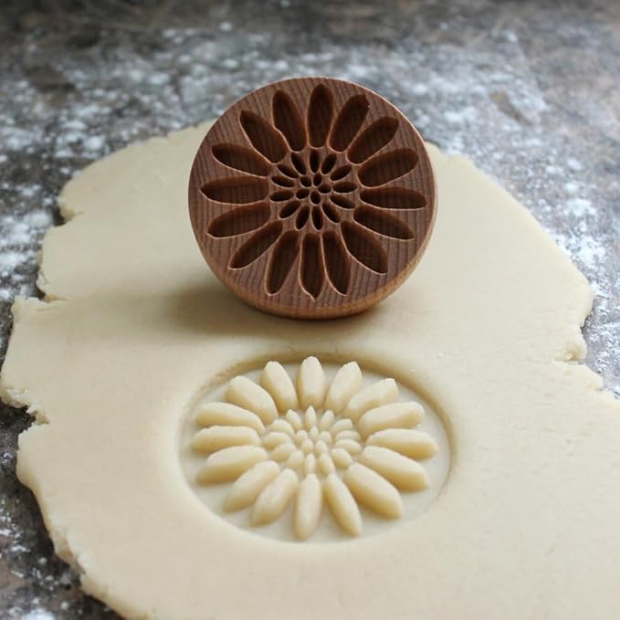 Wood Cookie Stamp, 2.5 Inch (Summer Flower CS-074)