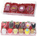 RomanticBaking 12PCS 12x5x2 Inch Clear Treat Boxes for Chocolate Covered Strawberries, Cocoa Bombs, Donuts, Muffins, Pastries, Bakery, Cookie, Macaron, Gift Boxes for Party Favors