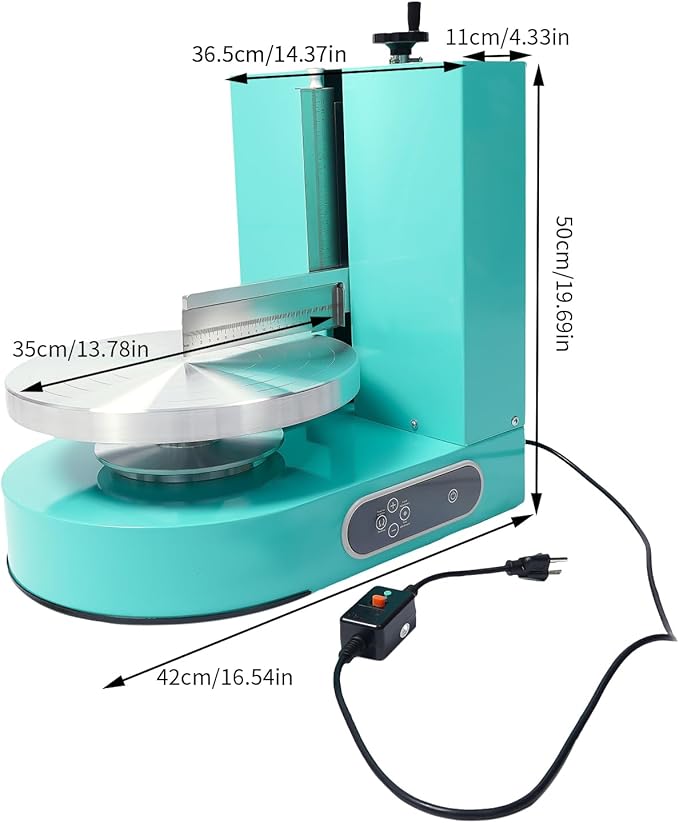 Cake Decorating Coating Machine Automatic Cake Cream Spreading Coating Filling Machine Birthday Cake Cream Smoother Bread Cream Spreading Machine Suitable for 4-12 In Round Cake (Green)