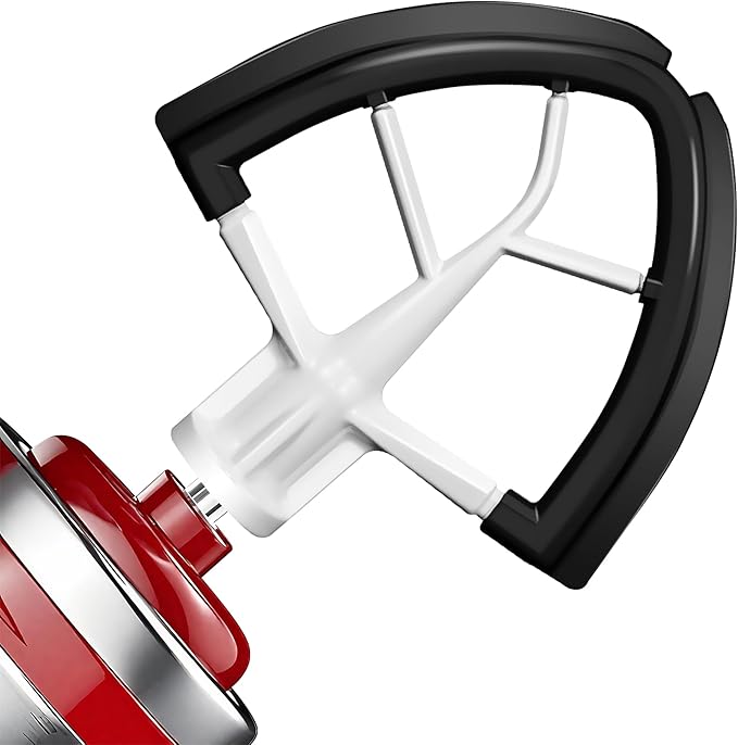 Flex Edge Beater for KitchenAid 4.5/5 Qt Tilt-Head Stand Mixer – Auto-Scrape Silicone Paddle, Dishwasher Safe, Flexible Silicone Edges Bowl Scraper For Kitchen Aid Accessories and Attachments (Black)