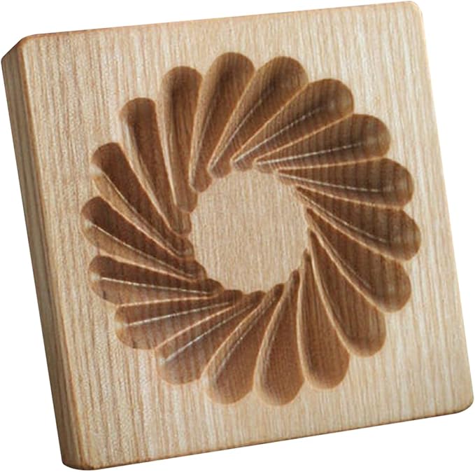 Wooden Cookie Biscuit Mold, 3D Baking Mold, Embossing Craft Decorating Baking Tool, Suitable for Halloween Thanksgiving Christmas Kitchen DIY (Shape E 10 * 10 * 2)