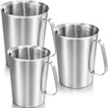 Flutesan 3 Pcs Stainless Steel Measuring Cups Measuring Pitcher with Handle with Markings for Latte Art, Water Pouring 2/4/8 Cup (16/32/64 oz)
