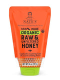Nature Nate's 100% Pure USDA Organic Raw & Unfiltered Honey, 14 oz. No-Drip Sustainable Squeeze Pouch; Purity Guarantee, No Additives