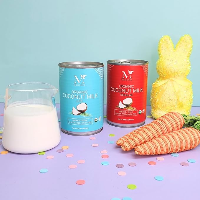 Mementa Inc Organic Coconut Milk Regular 18% - Dairy Free, Plant Based Vegan Milk, Lactose Free - 13.5 Fl Oz (Pack of 3) - Ideal for Cooking and Baking