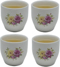 Liang baobao Porcelain Teacup, 5oz Cups Painted Flowers Coffee Tea Water Pot Ceramic Kettle Tea pot Accessories (cup*4)