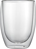 Restaurantware-Forma Professional 11.8 Ounce Double Wall Coffee Cups, 2 Insulated Latte Glasses - Dishwashable, Reusable, Clear Glass Beverage Cups, Freezable, For Hot Or Cold Beverages