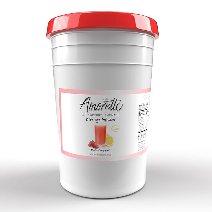 Amoretti - Strawberry Lemonade Beverage Infusion - Drink Mix & Water Enhancer with Pump for Flavoring Cocktails, Waters, Teas, and other Beverages, Preservative Free