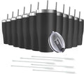 12 Pack 30oz Stainless Steel Tumblers Bulk Reusable Travel Mugs with Lid, Double Wall Powder Coated Coffe Cup for Home, Office, Outdoor Suitable for Vehicle Cup Holders