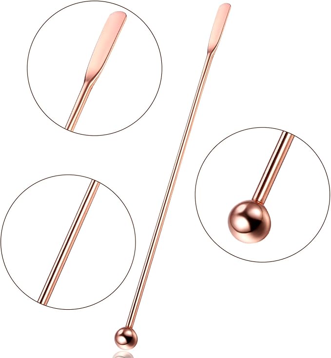 7.5 Inches Stainless Steel Coffee Beverage Stirrers Drink Swizzle Stick with Small Rectangular Paddles, Set of 8 Beverage Stirrers for Coffee Cocktail Chocolate Milk Juices (Multicolor)