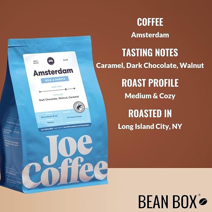 Amsterdam - Roasted by Joe Coffee Company - Whole Bean Coffee - 12 Ounce Bag