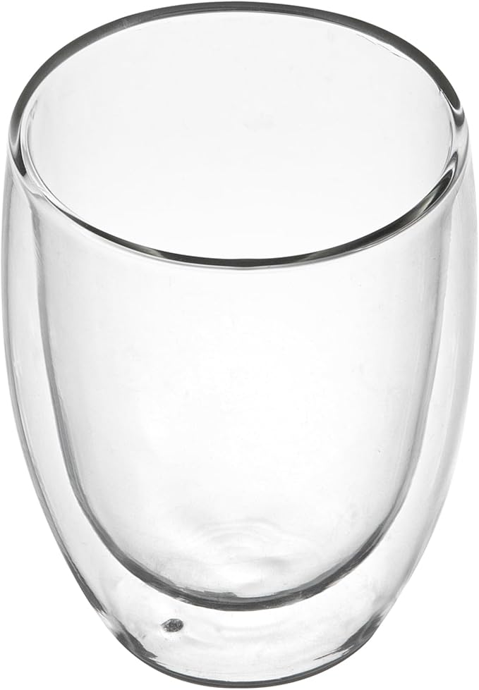 Restaurantware-Forma Professional 11.8 Ounce Double Wall Coffee Cups, 12 Insulated Latte Glasses - Dishwashable, Reusable, Clear Glass Beverage Cups, Freezable, For Hot Or Cold Beverages