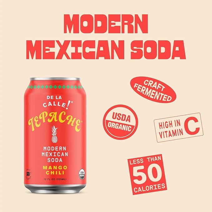 De La Calle Tepache - Mixta Variety Pack - Modern Mexican Soda - Craft Fermented Pineapple Sparkling Beverage - Certified Organic, Antioxidant Rich, Non-Alcoholic, Healthy Soda, Low Sugar, Low Calorie, Non-GMO