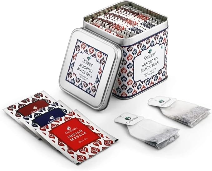 Octavius Tea Variety Pack | 3 Assorted Black Teas | 25 Teabags Per Pack | Sampler Tea Pack | Pack of 2 | 50 Teabags Total | Premium Indian Black Tea Collection