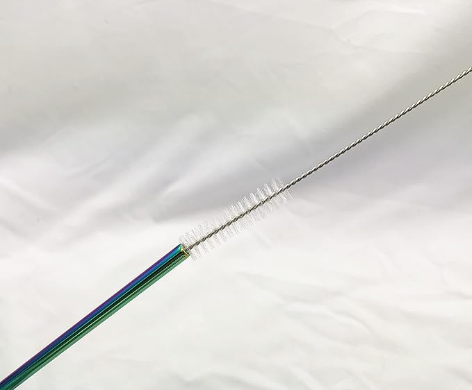 10 Pcs Stainless Steel Straws, Reusable Drinking Straws, Straight Metal Straw Sets with 2 Pcs Cleaning Brushes (10.5 Inch, Colorful)