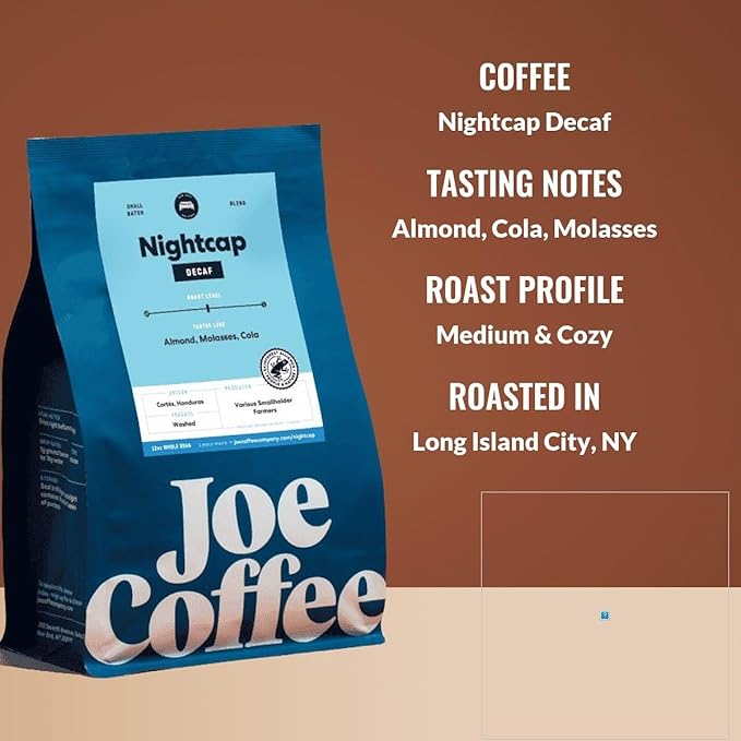 Nightcap Decaf - Roasted by Joe Coffee Company - Whole Bean Coffee - 5 Pound Bag