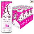 ASPIRE® Raspberry Acai, Healthy Energy Drink 80mg Natural Caffeine, Zero Sugar No Carbs Keto Friendly, 12 Pack Green Tea Sugar Free Drink Low Caffeine Zero Calorie