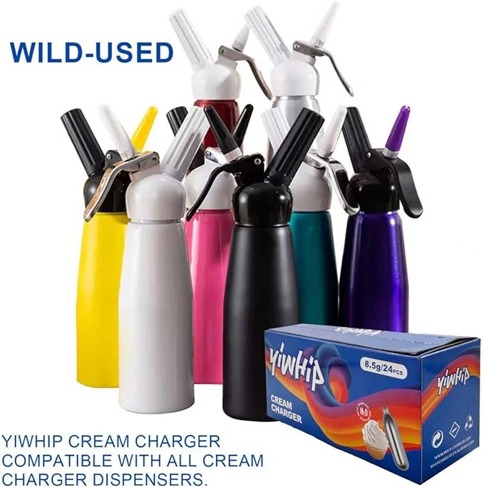pleasantly surprise genuine products yiwhip 8g Premium Recyclable Steel Whipping Gas Cartridges Made for Cream Dispenser - Pure with Long Shelf Life (25)